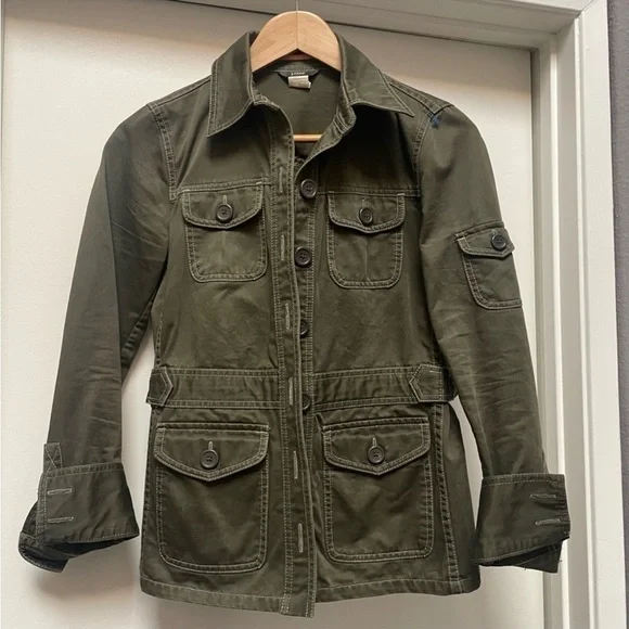 J.Crew Vintage Y2K Utility Army Jacket Olive Green Size S - Picture 2 of 7